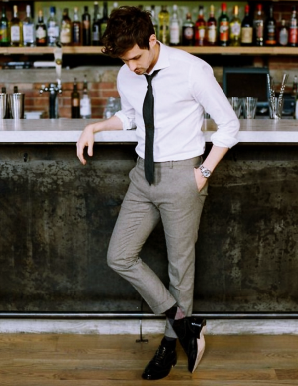 white shirt black pants formal