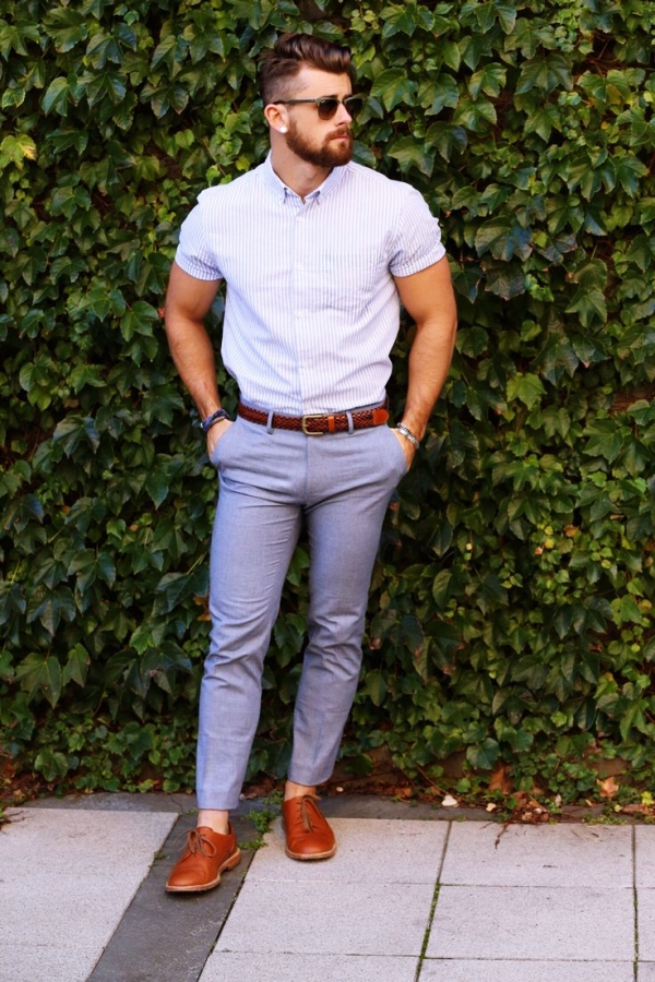 white shirt and grey pants formal