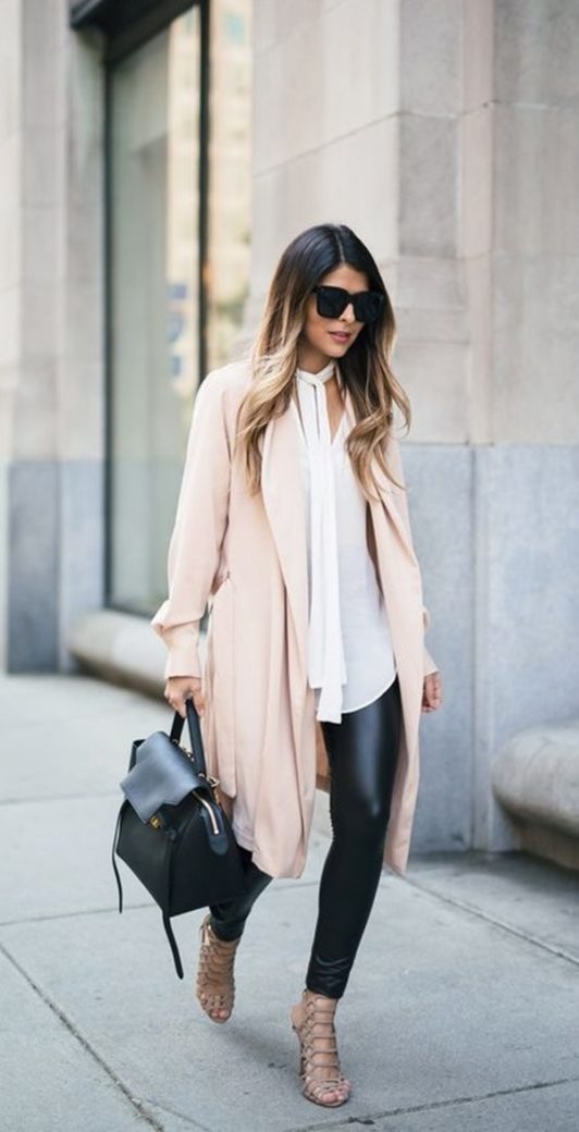 15 Types of Cute Long Shirts to Wear with Leggings - Office Salt