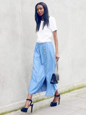 40 Gorgeous Long Skirt Outfits For Working Women - Office Salt