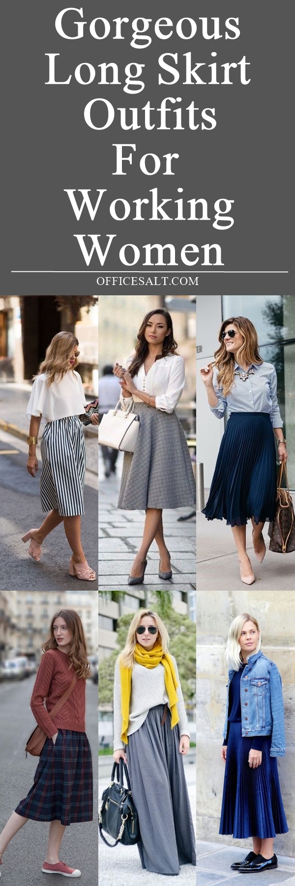 40 Gorgeous Long Skirt Outfits For Working Women – Office Salt