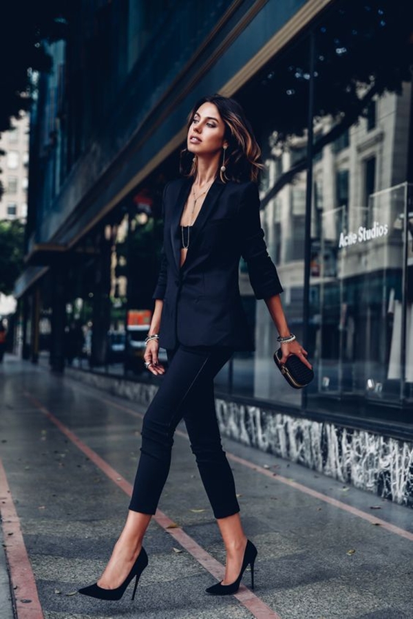 Black suit outlet outfit women