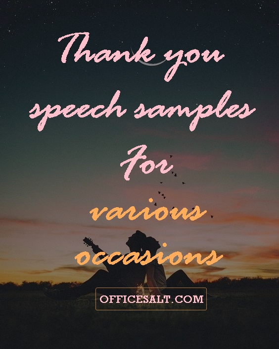 20 Short Thank You Speech Samples For Various Occasions – Office Salt